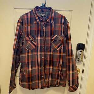 Public Opinion XL quilted flannel shirt jacket shacket plaid cotton